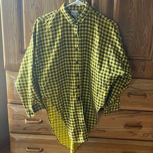 1980s Vintage Check Button-Down Flannel Shirt